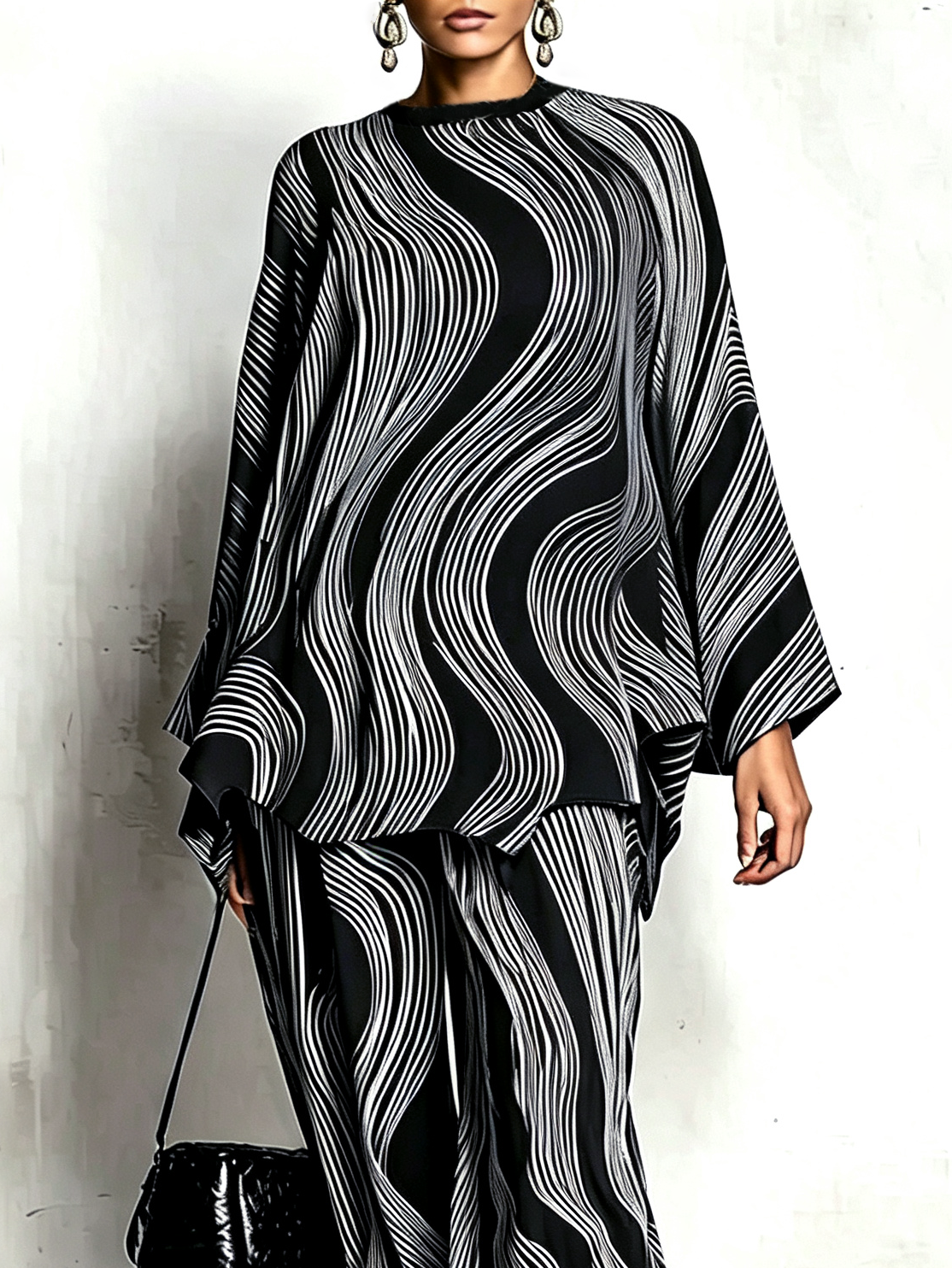 Oversized Batwing Sleeve Top and Wide Leg Pants Set – Sienna Noosa