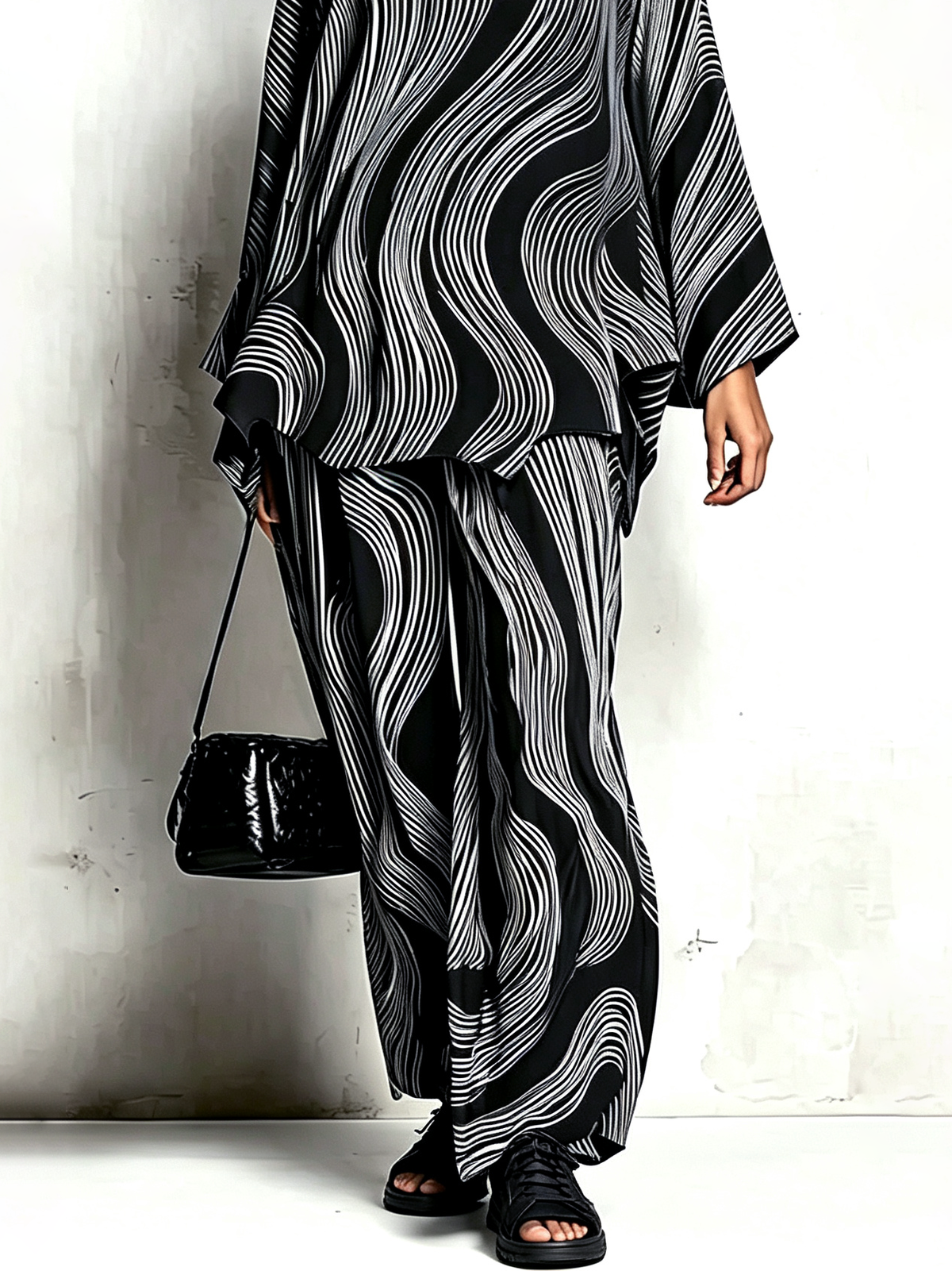 Oversized Batwing Sleeve Top and Wide Leg Pants Set – Sienna Noosa