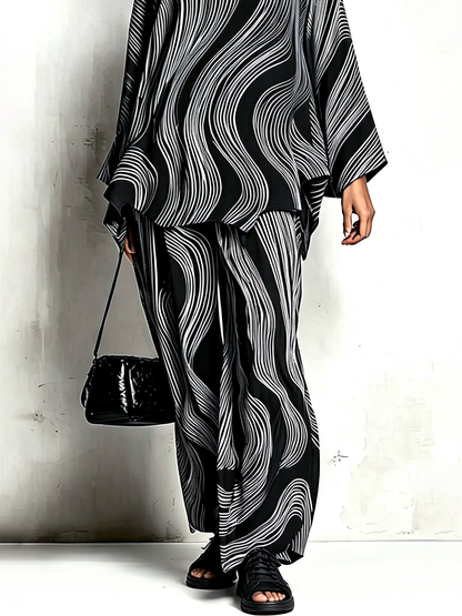 Oversized Batwing Sleeve Top and Wide Leg Pants Set – Sienna Noosa